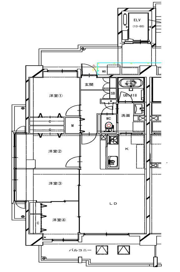 PIER倉敷(4LDK/4階)の間取り写真