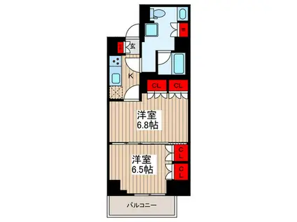 セジョリ墨田イーストIII(2K/9階)の間取り写真