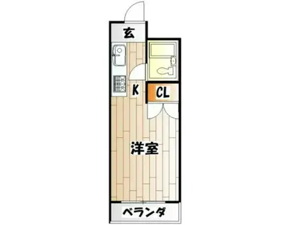 ピアチェーレ園(1K/2階)の間取り写真