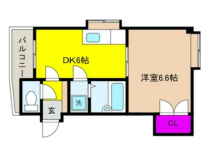 プリシード魚崎(1DK/4階)の間取り写真