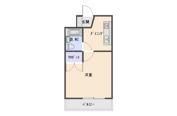 ライフビルNO2(1DK/3階)の間取り写真