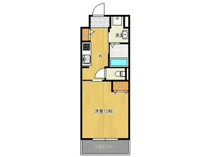 ラメール上天満(1K/3階)の間取り写真