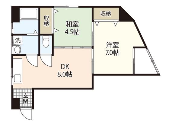 泉紙業ビル(2DK/4階)の間取り写真