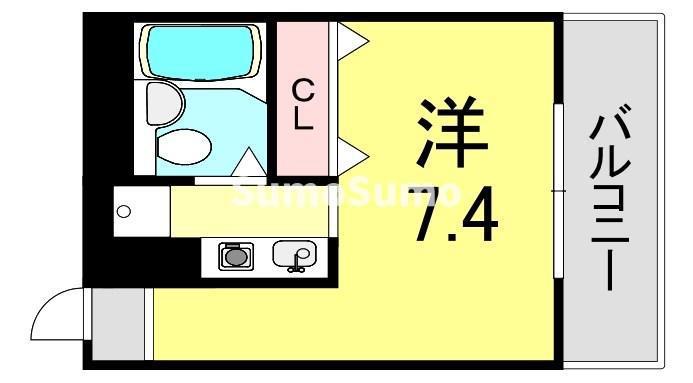 家根源ビル(ワンルーム/3階)の間取り写真