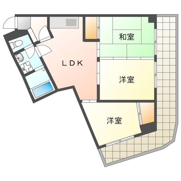 サンヒルズ松和花壇(3LDK/2階)の間取り写真