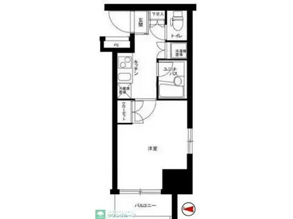 スカイコート武蔵小杉壱番館(1K/6階)の間取り写真