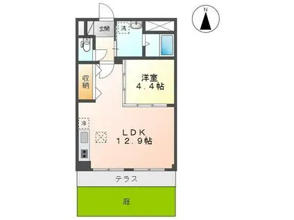 ABEEYROAD(1LDK/1階)の間取り写真