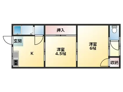 谷口ハイツ(2K/2階)の間取り写真