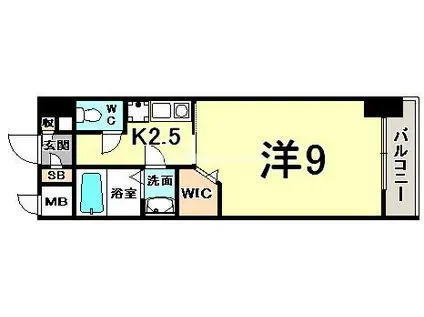 グレンパーク兵庫駅前(1K/8階)の間取り写真