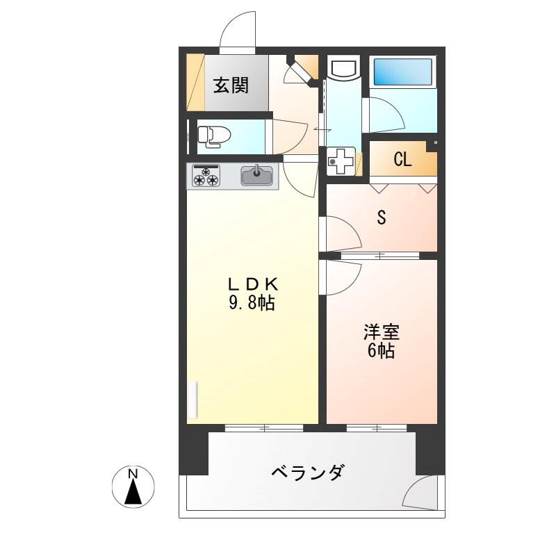 元今泉レジデンス(1SLDK/1階)の間取り写真
