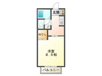 プレザントハイツ久居A(1K/2階)の間取り写真