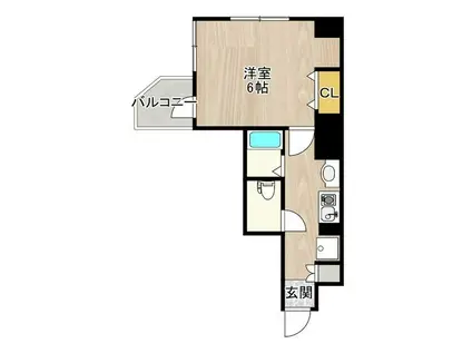 CITYSPIRE神戸元町II(1K/11階)の間取り写真