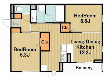 セントラーレ(2LDK/3階)の間取り写真