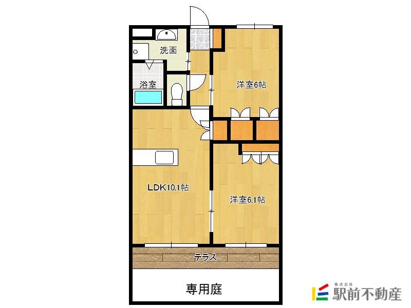 CORPOさくらA(2LDK/2階)の間取り写真