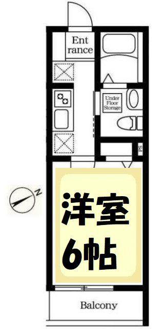 ウィングガーデン一ノ割(1K/1階)の間取り写真