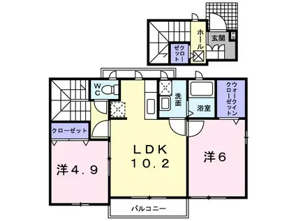 メゾンド卑弥呼(2LDK/2階)の間取り写真