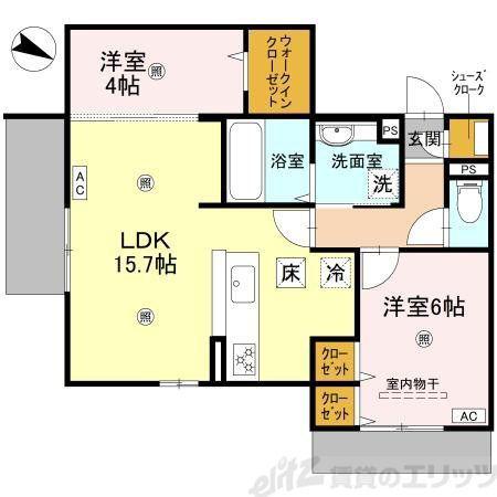 AISANCE千里丘(2LDK/3階)の間取り写真