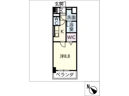 ジュネス四日市(1K/7階)の間取り写真