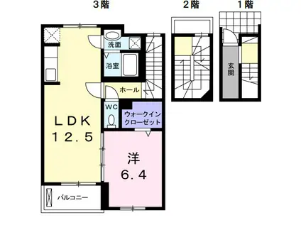 ネオ レジデンス(1LDK/3階)の間取り写真