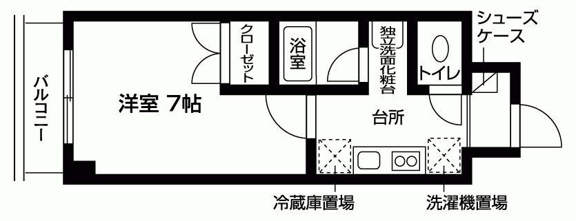 ヴィータ ベッラ(1K/2階)の間取り写真