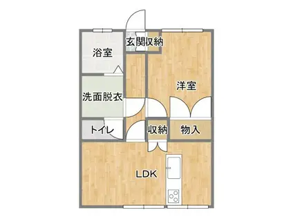 ポートタウン大津(1LDK/2階)の間取り写真