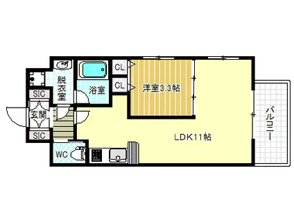 ラルテ中津(1LDK/3階)の間取り写真