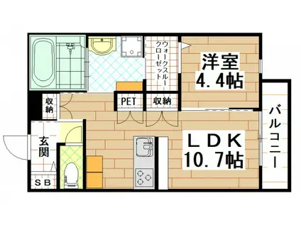 KOWAKAE MID-SQUARE(1LDK/2階)の間取り写真