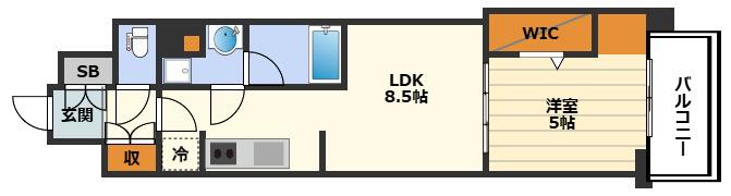 アーバネックス梅田中崎町II(1LDK/10階)の間取り写真