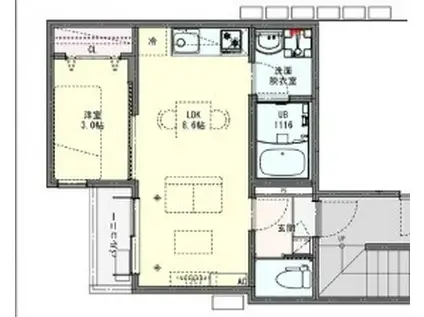 KEIAI RESIDENCE 北戸田II(1LDK/1階)の間取り写真