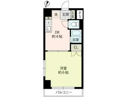 リーヴェルステージ横浜西(1DK/2階)の間取り写真