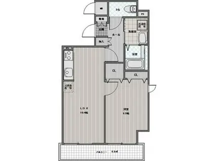 プレミール北野(1LDK/3階)の間取り写真