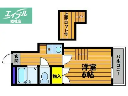 真壁第2レジデンス(1K/1階)の間取り写真