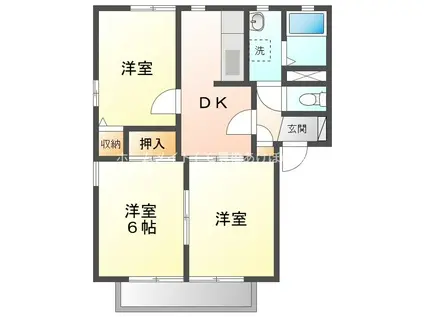 ユトリロ牛川(3DK/1階)の間取り写真