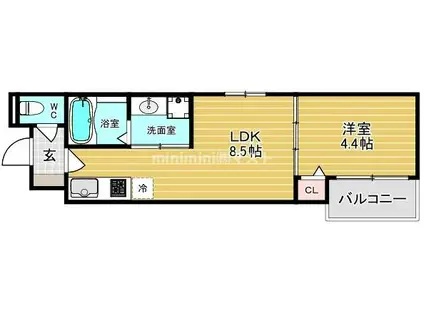 CORALLO あびこ(1LDK/1階)の間取り写真