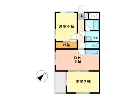 美栄ビル(2DK/2階)の間取り写真