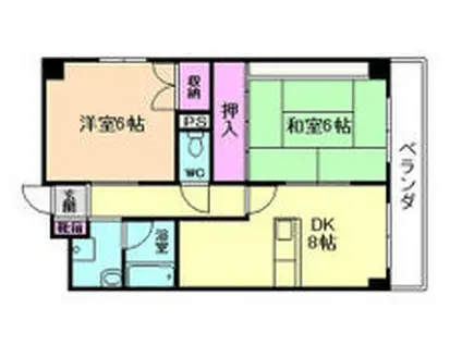 サン春日第2マンション(2DK/4階)の間取り写真