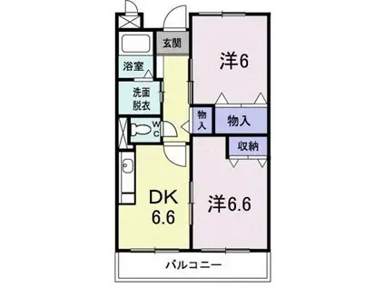 メゾンヴァルト(2DK/1階)の間取り写真