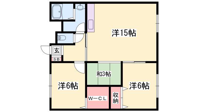 メゾンクレイン(2SLDK/2階)の間取り写真