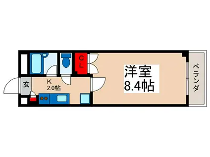 スプリングホーム(1K/3階)の間取り写真