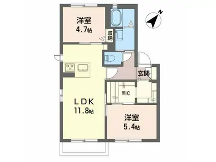 リーベンステージ II(2LDK/2階)の間取り写真