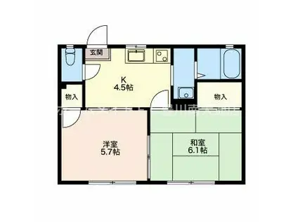 エクラ109(2K/1階)の間取り写真