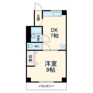 コーポラスヤング(1DK/4階)の間取り写真