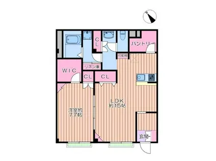 シュバーンII(1LDK/1階)の間取り写真