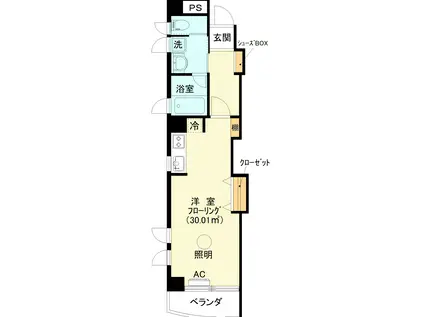 ピア横濱(ワンルーム/2階)の間取り写真
