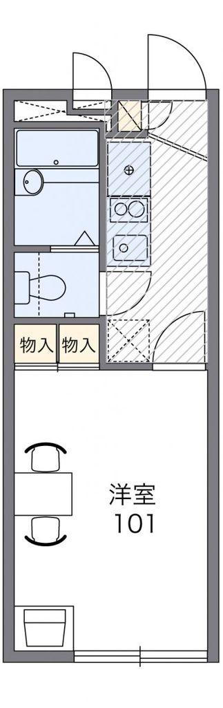 レオパレス舞58(1K/2階)の間取り写真