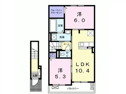 アルドーレ(2LDK/2階)の間取り写真