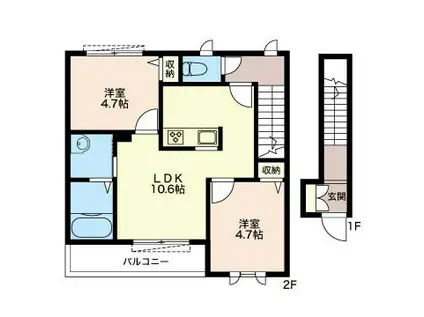 パールガーデンA(2LDK/2階)の間取り写真