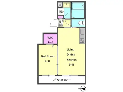PROLOGUE令和(1LDK/3階)の間取り写真