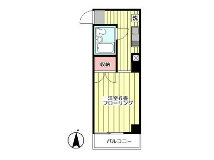 目白ハイベルズ(1K/4階)の間取り写真