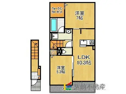 ウィステリアヒルズ III(2LDK/2階)の間取り写真